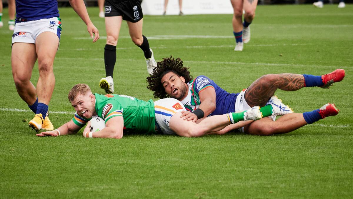 Young has become a try-scoring weapon in the Raiders second row. Picture by Matt Loxton