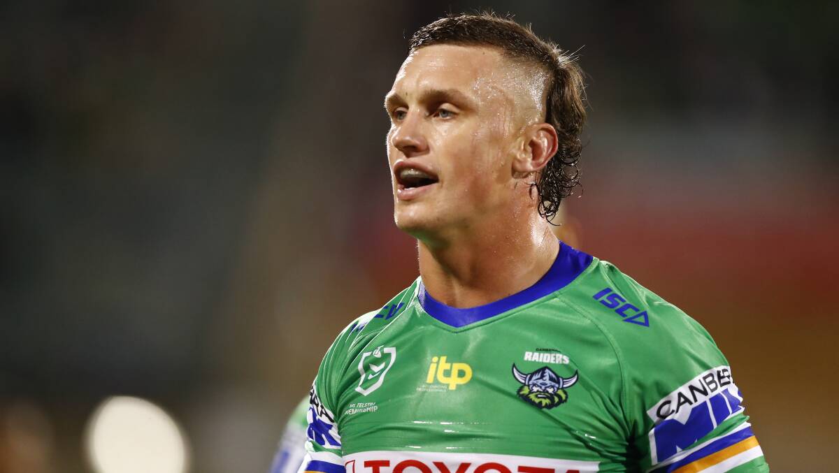 Raiders five-eighth Jack Wighton has been ruled out of the Knights clash with COVID-19. Picture: Keegan Carroll