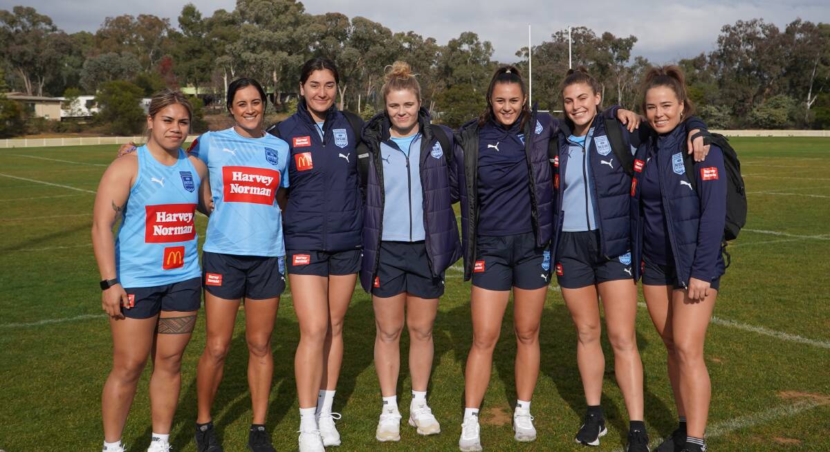The Sydney Roosters looking to do for the Sky Bues against Queensland what they did against Brisbane. Sarah Togatuki, Yasmin Clydsdale, Olivia Kernick, Hannah Southwell, Corban Baxter, Jess Sergis and Isabelle Kelly were all part of the Roosters' NRLW premiership. Picture: NSWRL Photo