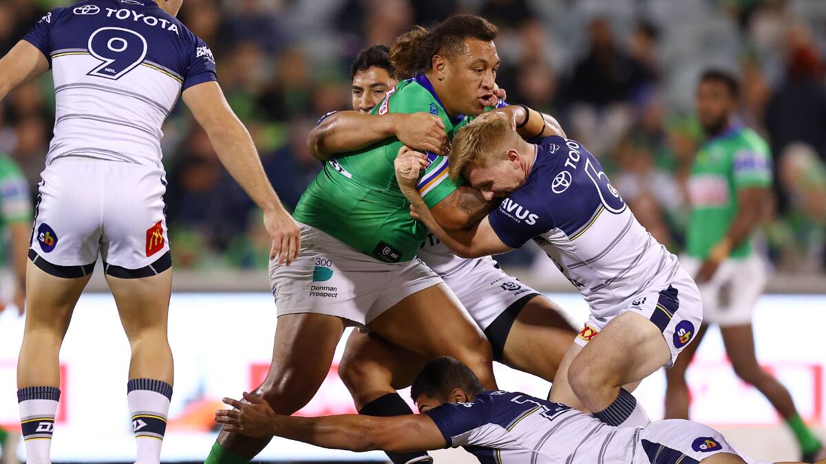 Raiders enforcer Josh Papalii was excellent against the Cowboys. Picture: Getty Images