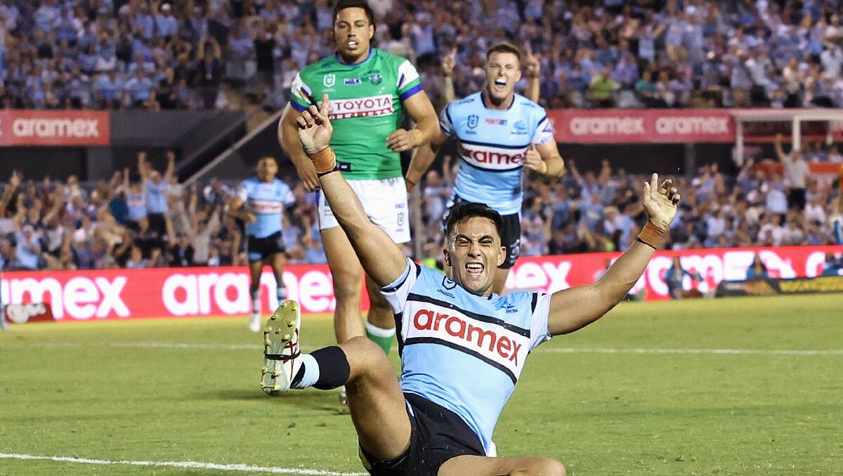 Cronulla produced a stunning comeback to beat the Raiders 36-22. Picture Getty Images