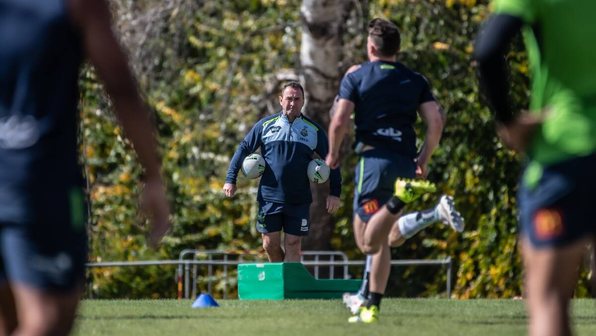 Raiders coach Ricky Stuart says they've reviewed their processes to help get the Green Machine back on track. Picture: Karleen Minney