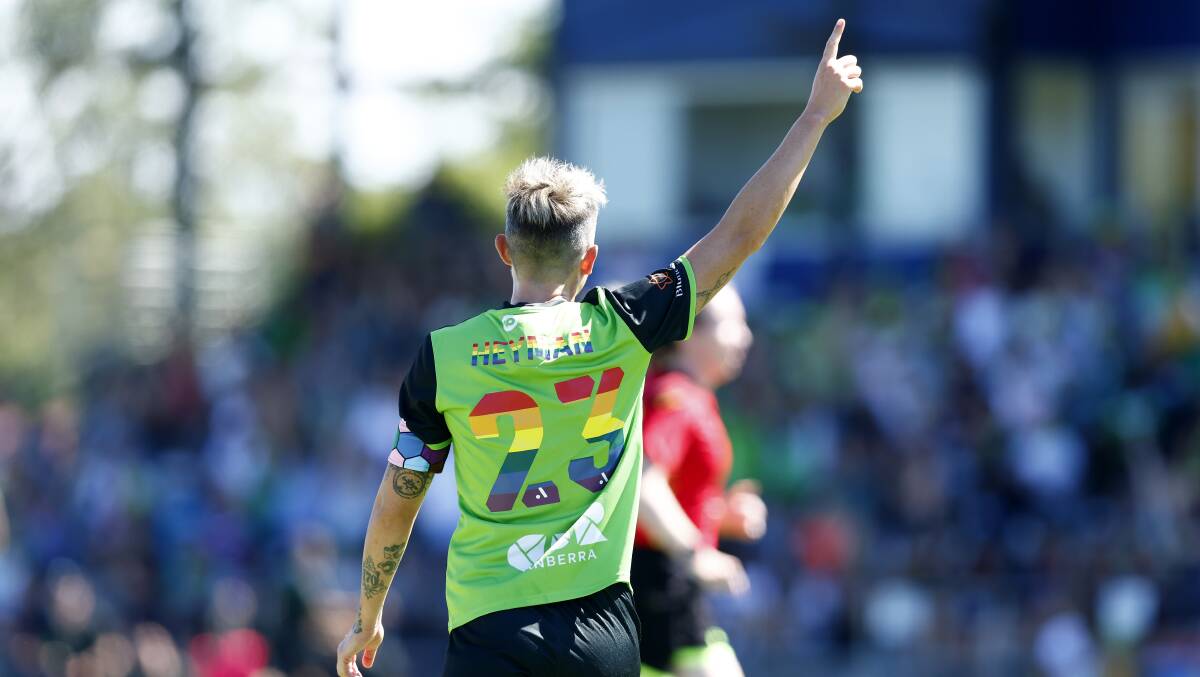 There can be only one. Canberra United star striker Michelle Heyman led her team to it's third straight win with a first-half brace. Picture by Keegan Carroll