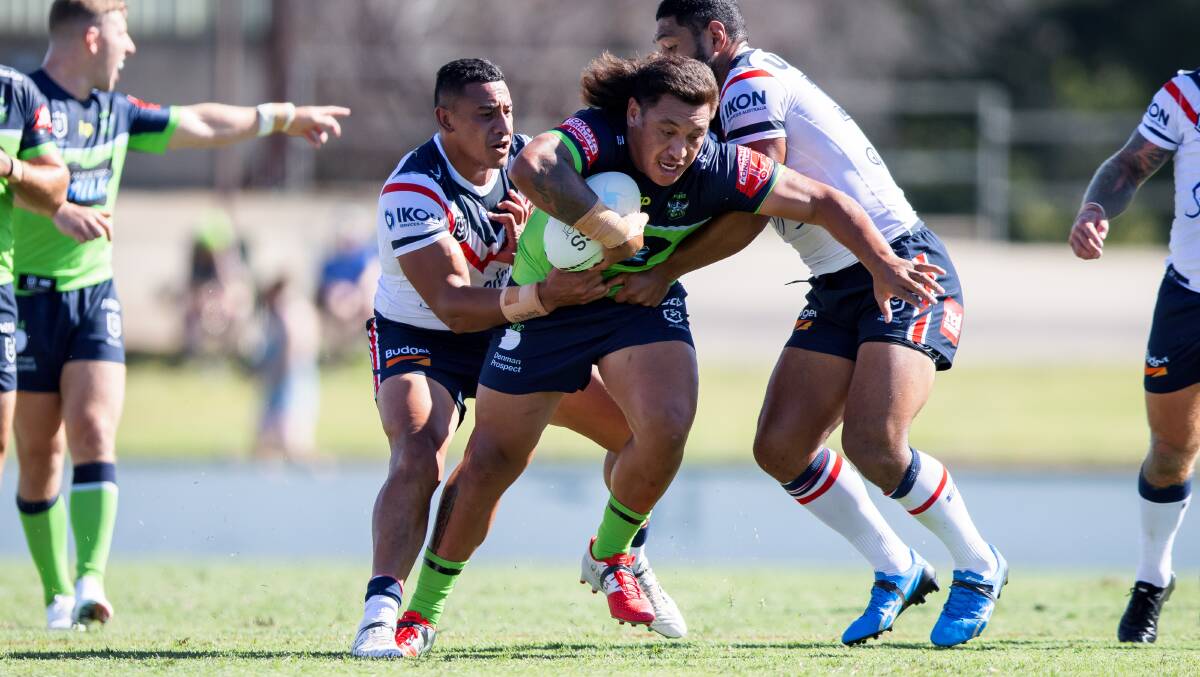 Josh Papalii is confident the Raiders will finish in the top four. Picture: Sitthixay Ditthavong