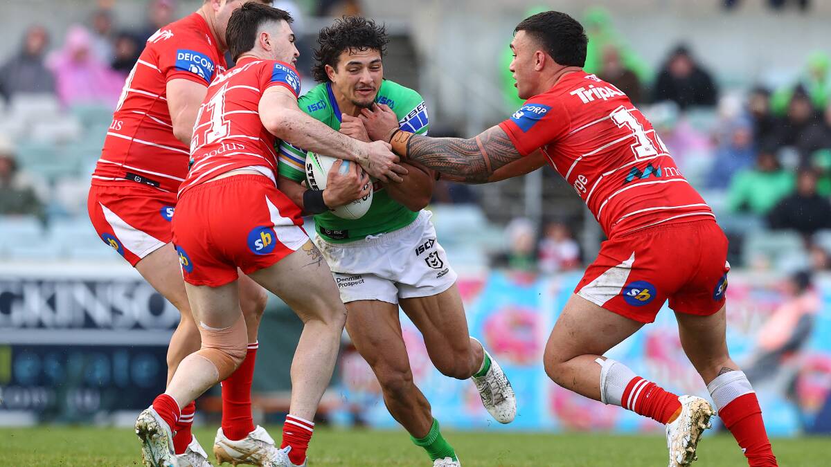 Raiders fullback Xavier Savage was excellent, setting up two tries. Picture: Getty Images