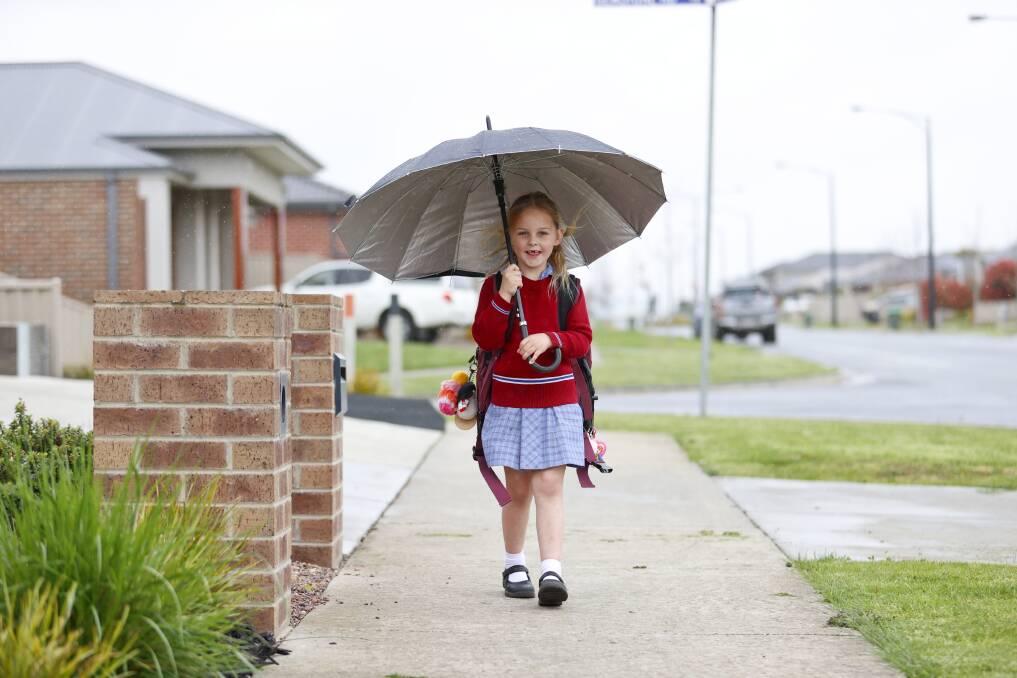 SCHOOL IS BACK: Lyla, 6, is excited to get back to school to socialise with her classmates and enjoy 'normal' school life. Pictures: Luke Hemer 