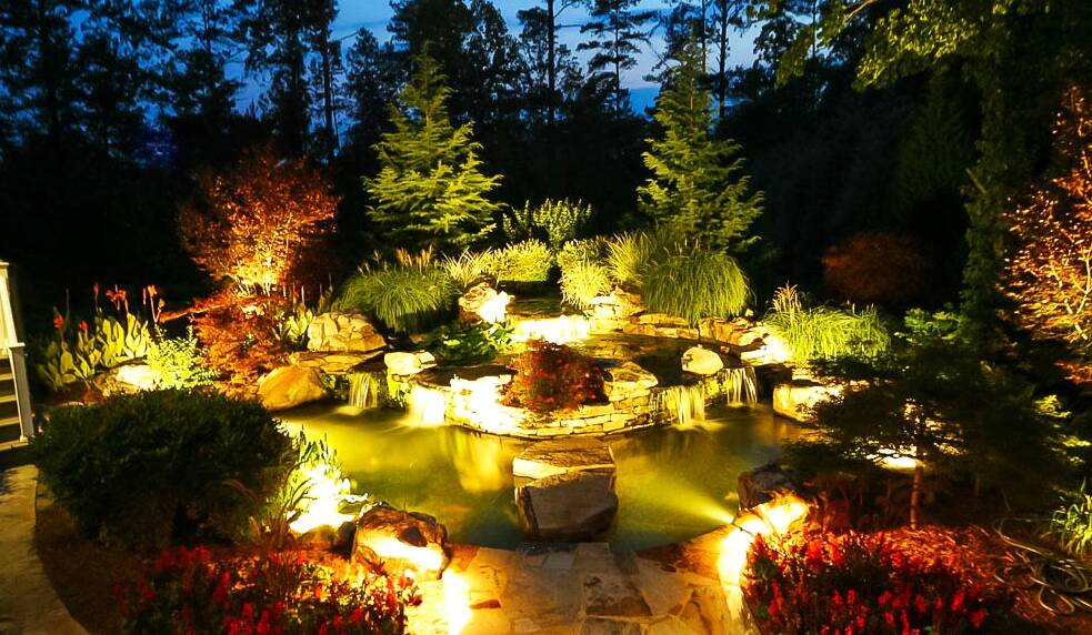 Grand statements: Use feature lights to illuminate significant aspects of your outdoor spaces. Picture: Supplied.