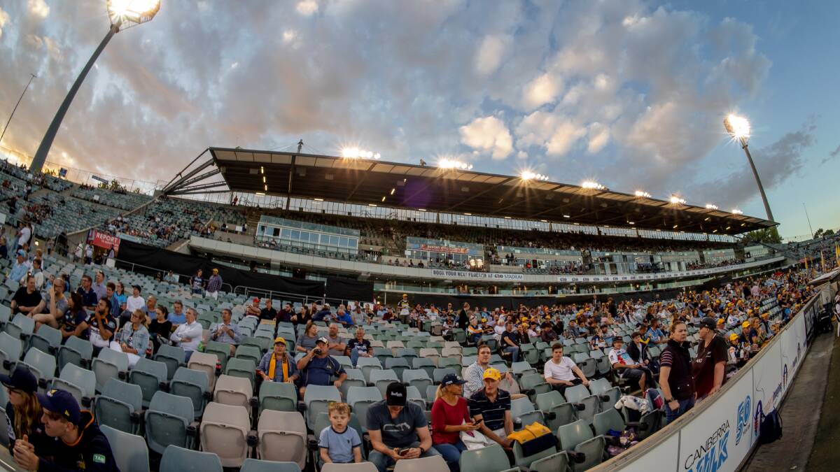 A 9322 crowd turned out to watch the Brumbies triumph. Picture: Sitthixay Ditthavong