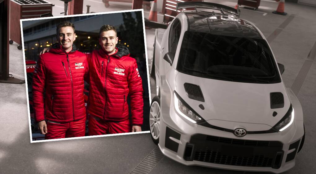 Harry and Lewis Bates will compete in a GR Toyota Yaris AP4 this season. Picture: Supplied, Inset: Dion Georgopoulos