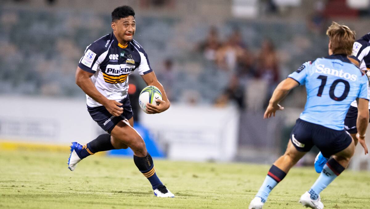 The Brumbies' Irae Simone is relishing his midfield combination with Len Ikitau. Picture: Sitthixay Ditthavong