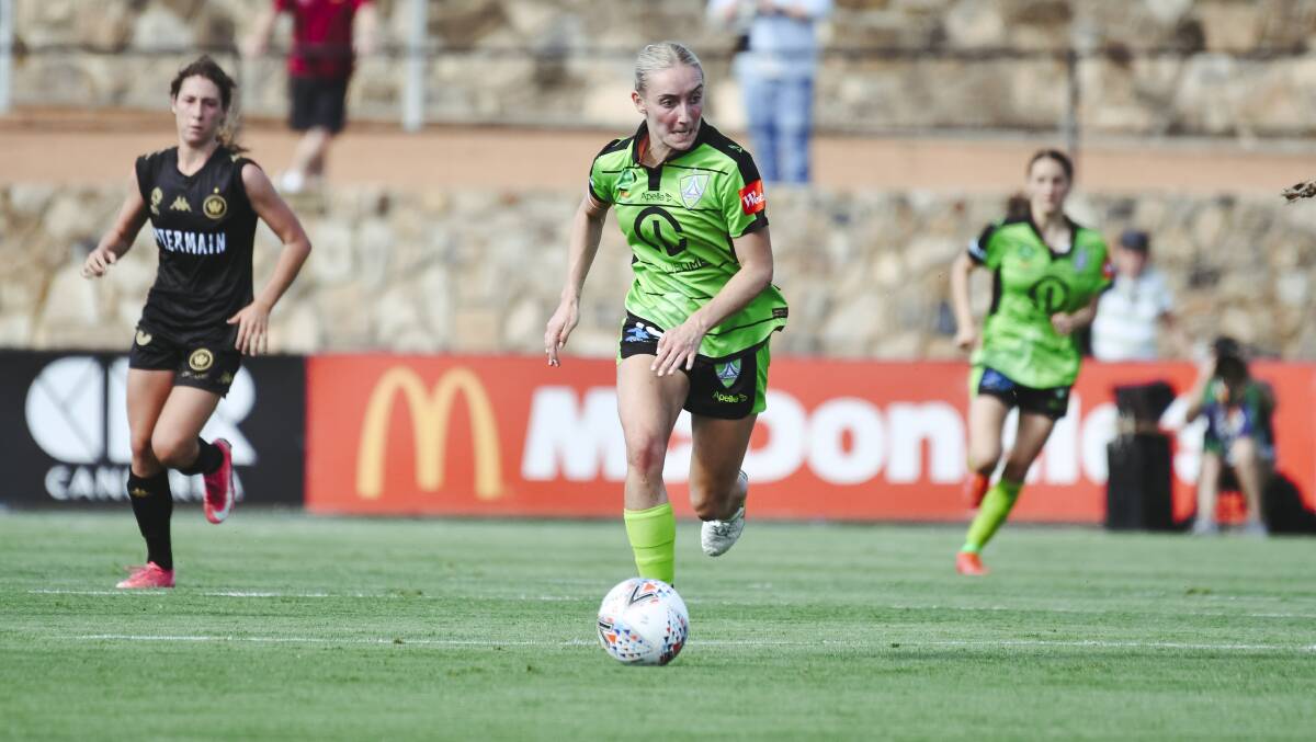 Canberra United's Nicki Flannery is enjoying a standout season back on home turf. Picture: Dion Georgopoulos