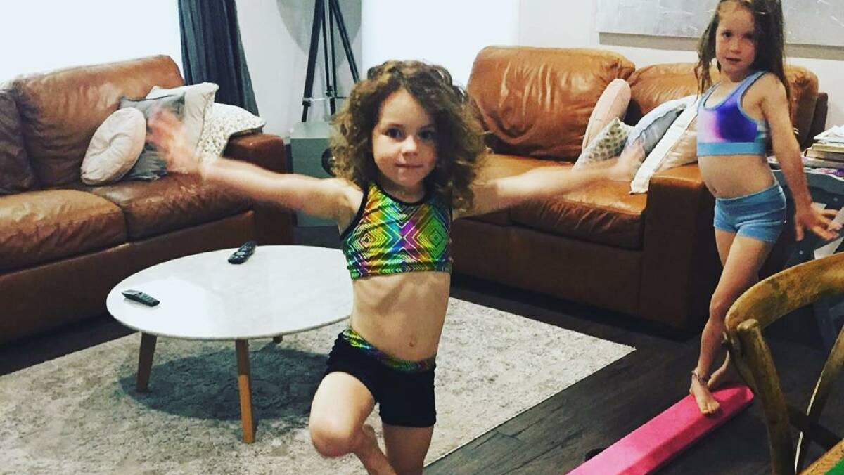 Gymnasts have been training at home, following online instructions from their coaches. Picture: Supplied