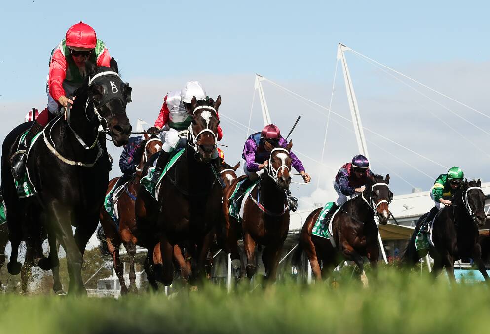 Hugh Bowman rides Perfect Pitch to win a Highway Handicap at Rosehill Gardens on Saturday. Picture: Getty