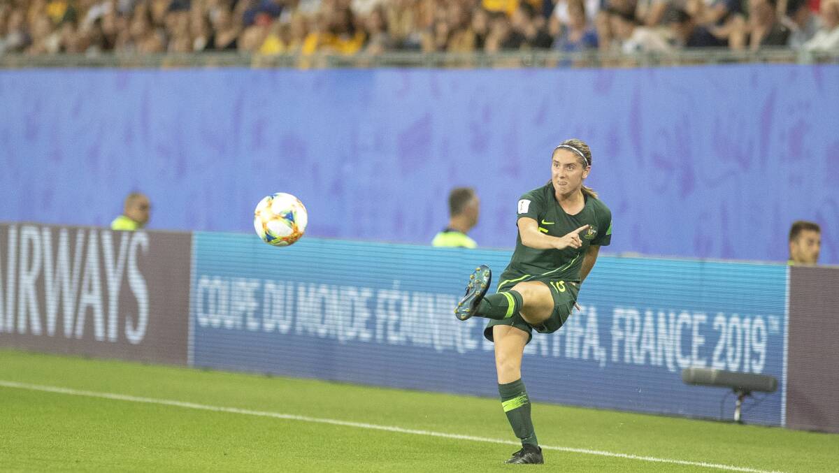 Karly Roestbakken made her international debut against Brazil at the World Cup. Picture: Getty