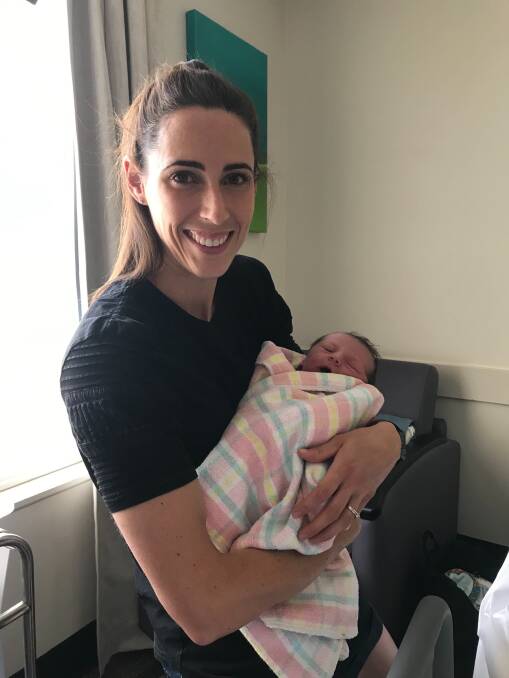 Canberra United defender Jessie Rasschaert and her newborn Leo. Picture: Supplied