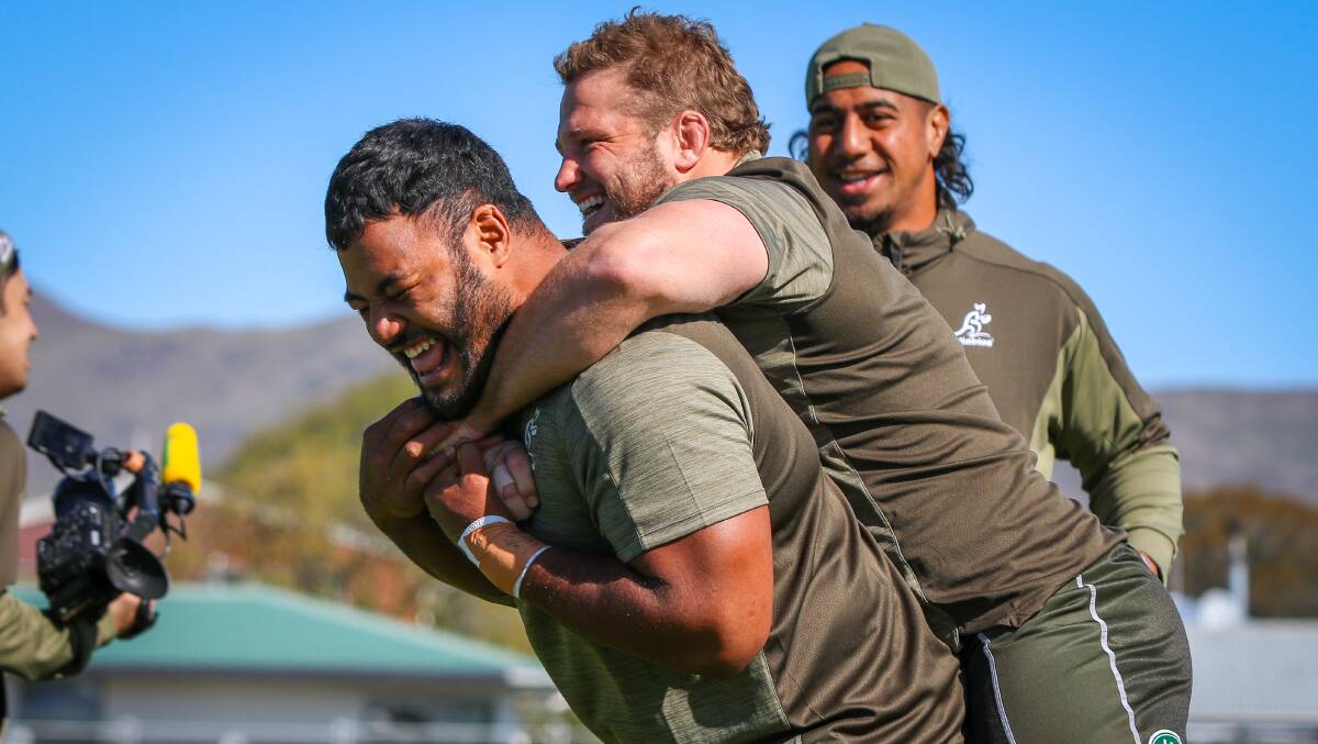 The Wallabies have had to send Petrus du Plessis training footage. Picture: Andrew Phan/Wallabies Media