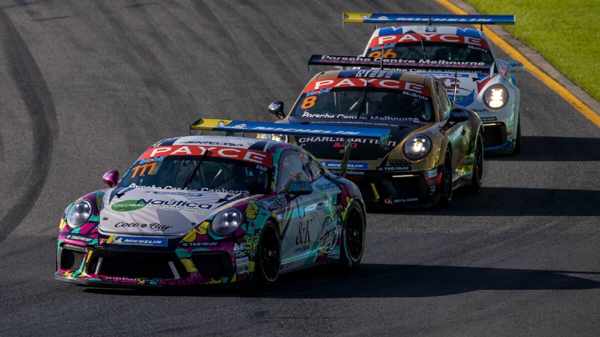 Hill won the only scheduled race of Melbourne's Porsche Carrera Cup. Picture: Cameron Hill Racing