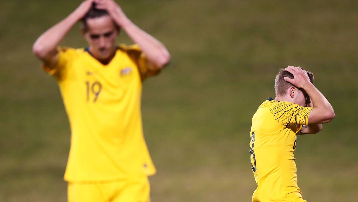 Lachlan Wales (right), Riley McGree (left) and two Olyroos teammates are being investigated following an off-field incident. Picture: Getty