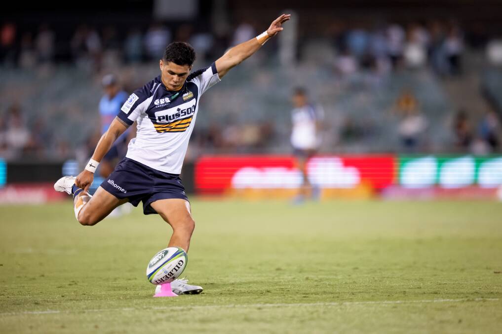 Flyhalf Noah Lolesio scored 15 points in the Brumbies win over NSW. Picture: Sitthixay Ditthavong