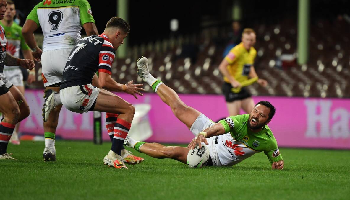 Rapana moved to right-centre to replace Michael Oldfield in the Roosters win. Picture: NRL Imagery