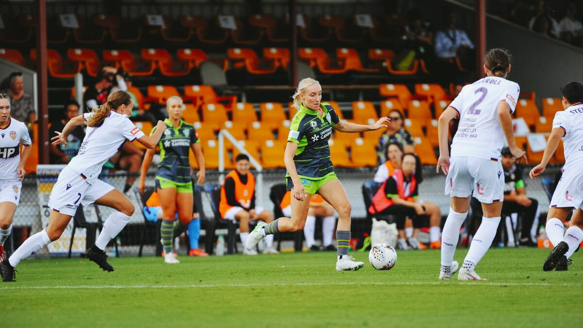 Nicki Flannery opened the scoring with a first-half strike. Picture: Dion Georgopoulos