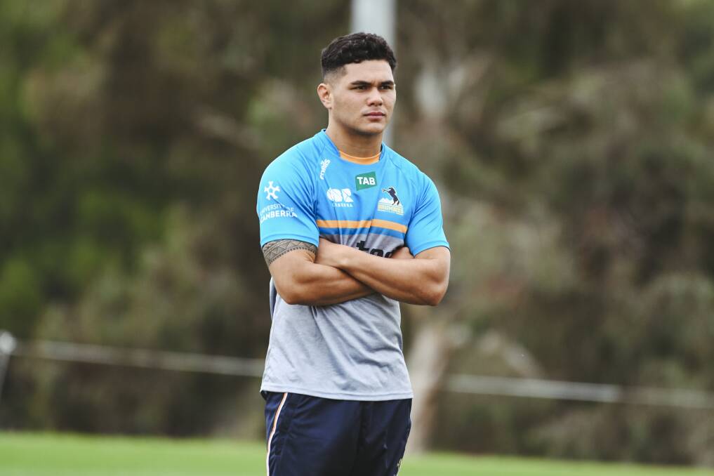 ACT Brumbies' Noah Lolesio is keen to 'rip in' and build on his breakthrough 2020 campaign this season. Picture: Dion Georgopoulos 