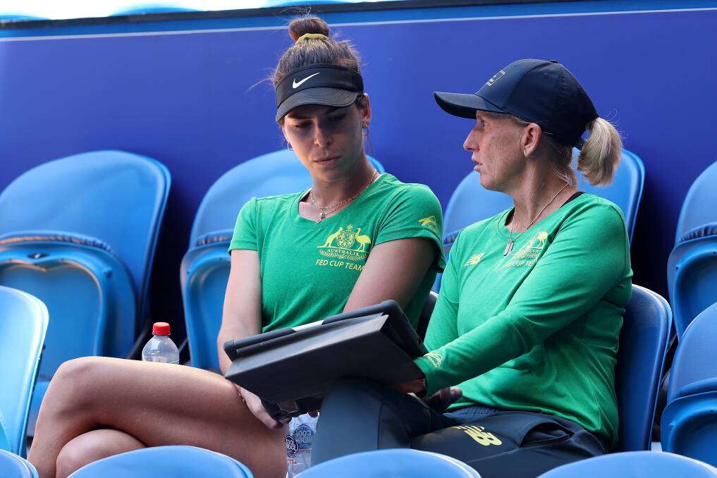 Nicole Pratt (right), who is Australia's Billie Jean King Cup coach, wants to see an increase of female mentors.Picture: Getty