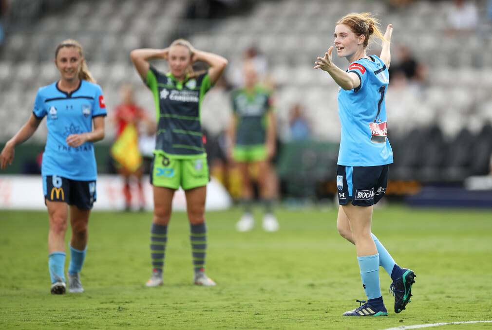 Courtnee Vine doubled Sydney FC's lead over Canberra United with a shot from cross range. Picture: Getty