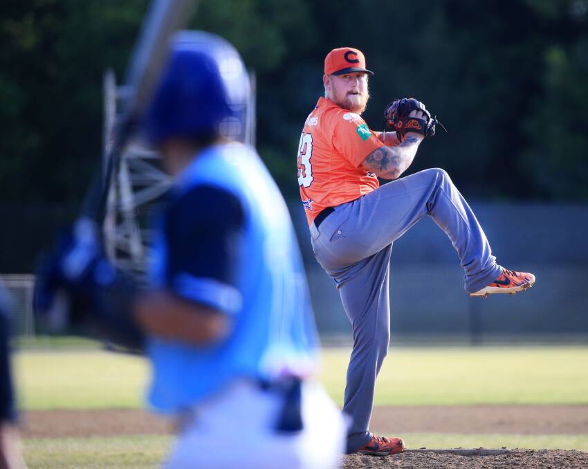 Pitcher Steven Kent now holds Cavalry's record for ABL wins. Picture: SMP Images / ABL Media