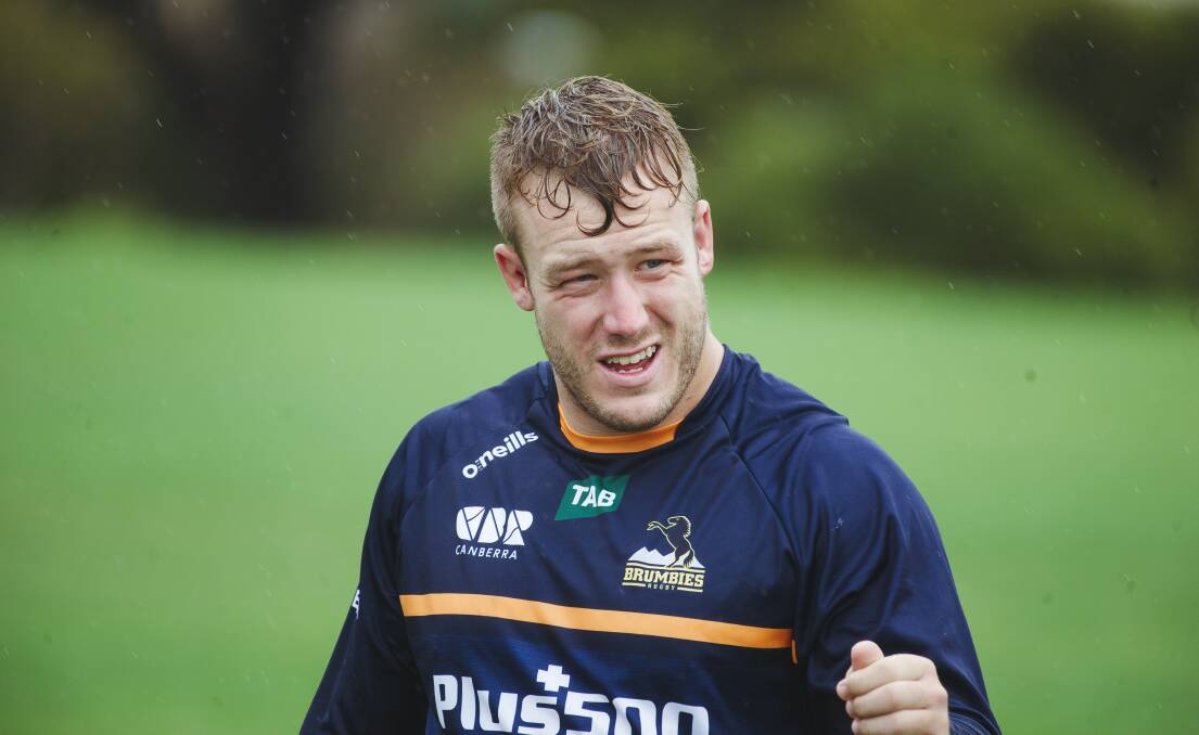 Harry Lloyd training at Brumbies HQ on Monday. Picture: Dion Georgopoulos