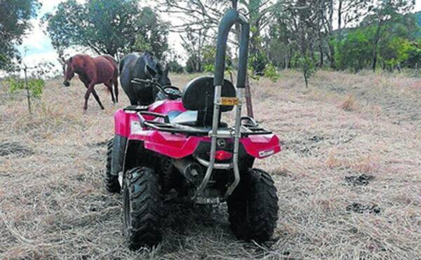 A quad bike fitted with an after-market crush-protection device, or CPD. Picture: Supplied