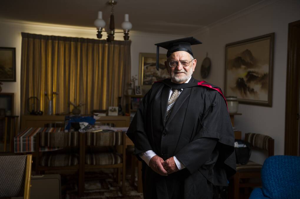 Mike Salloom was part of the first cohort of students to graduate from the University of Canberra (then the Canberra College of Advanced Education). He's being invited back for a special anniversary event.  Photo: Dion Georgopoulos