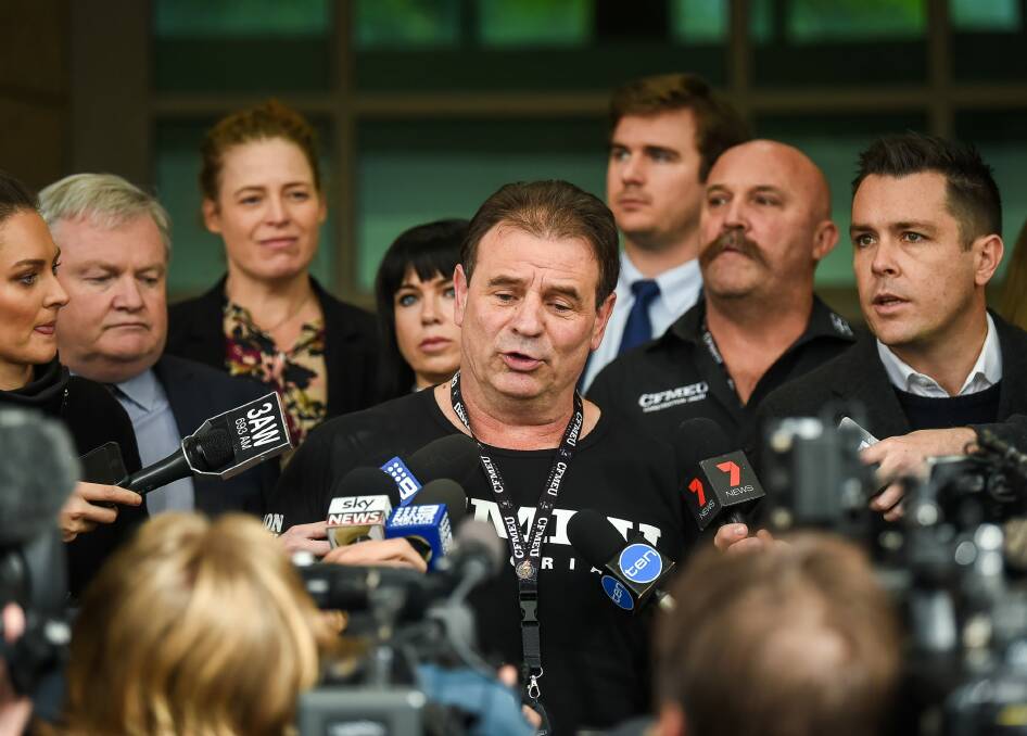 Construction, Forestry, Maritime, Mining and Energy Union Victorian secretary John Setka and his deputy Shaun Reardon have had their charges of blackmail dropped due to lack of police evidence. Photo: Justin McManus