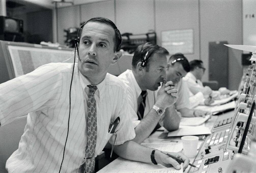 Charlie Duke in Mission Control. Photo: Supplied