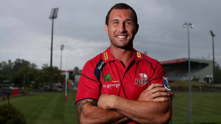 Quade Cooper after announcing he is staying with the Queensland Reds and rugby union, but will start his boxing career a week before the Super Rugby season. Photo: Getty Images