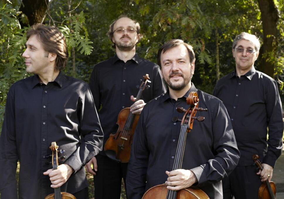 The Borodin Quartet:  From left,  Igor Naidin (viola), Sergey Lomovsky (violin), Vladimir Balshin (cello) and Ruben Aharonian (violin). Photo: Keith Saunders