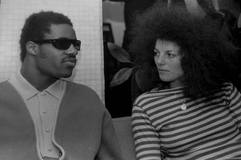 Wendy Saddington and Stevie Wonder. Photo: Philip Morris. Photo: Supplied