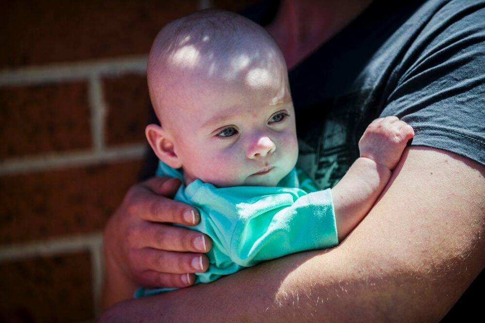 Baby Morrison, 7 months old, was in a car when it was stolen by Andrew Ball in late February. Morrison was found safe a short time later. Photo: Rohan Thomson