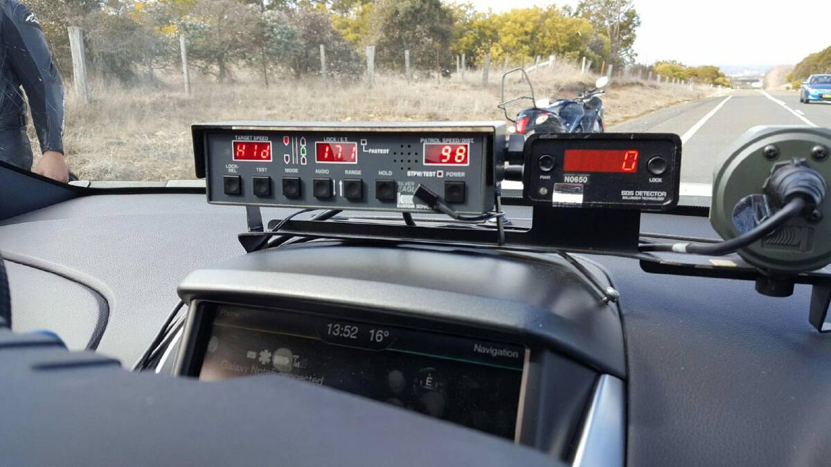 A 50-year-old Nicholls man was slapped with a traffic infringement notice for riding his motorbike 171km/h in a 100km/h zone. Photo: New South Wales Police