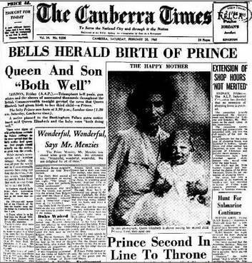 The front page of the Canberra Times, February 20 1960. Photo: National Library of Australia