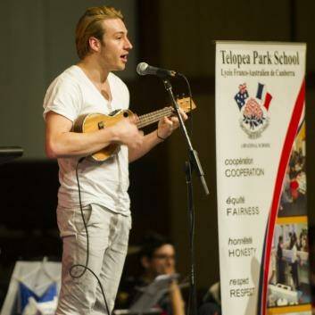 Striking a chord: Olympic diver Matthew Mitcham takes part in <i>Music: Count Us In</i>. Photo: Rohan Thomson