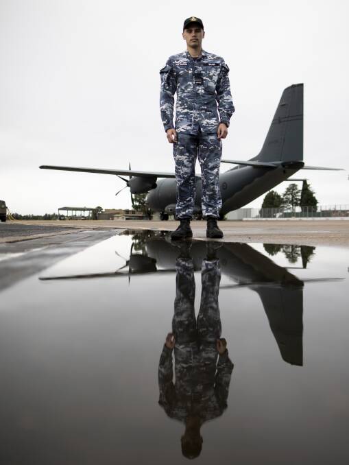 Flight Lieutenant Tjapukai Shaw has been in the RAAF for nine months and is currently attached to 22 Squadron.  Photo: Alex Ellinghausen 