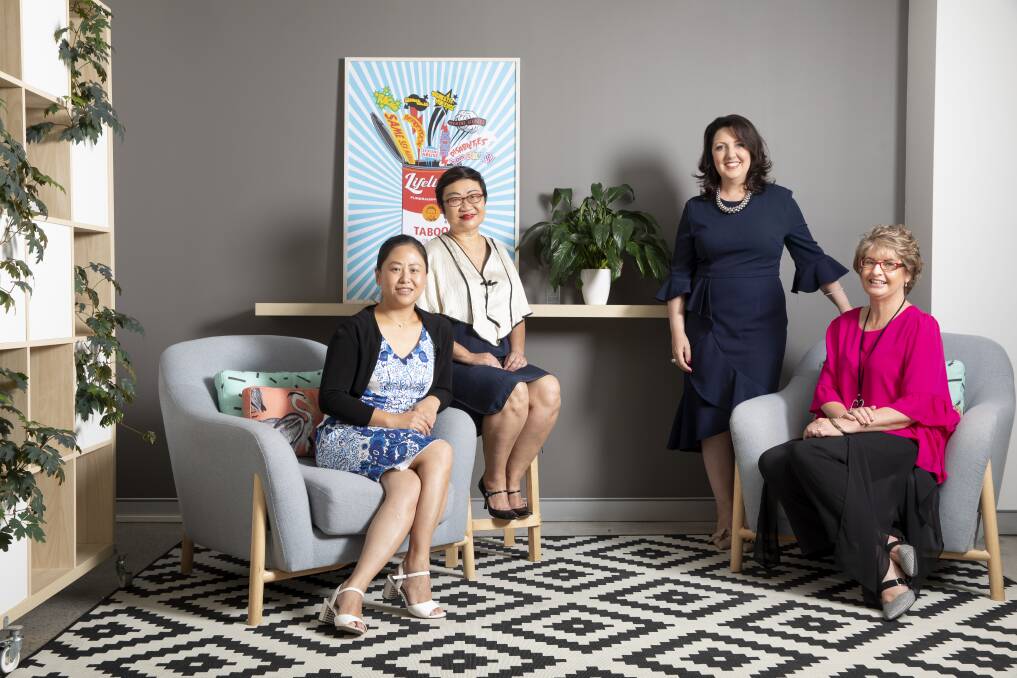 Canberra women Pan White, Alice Tay, Llewella Jago and Donna Hardman were part of the first ever all-female trade mission to China. Photo: Sitthixay Ditthavong