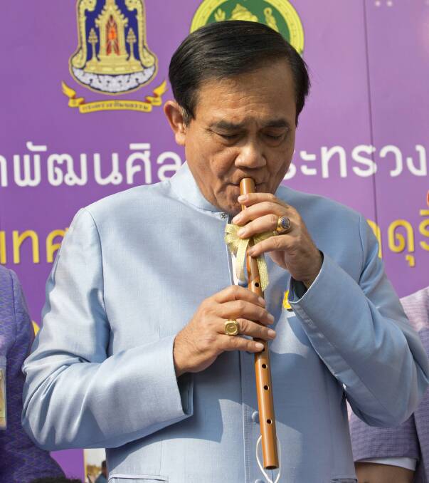 Thai Prime Minister Prayuth Chan-ocha, promoting Thai Heritage Conservation Day on Tuesday, looks the likely victor in the elections. Photo: AP