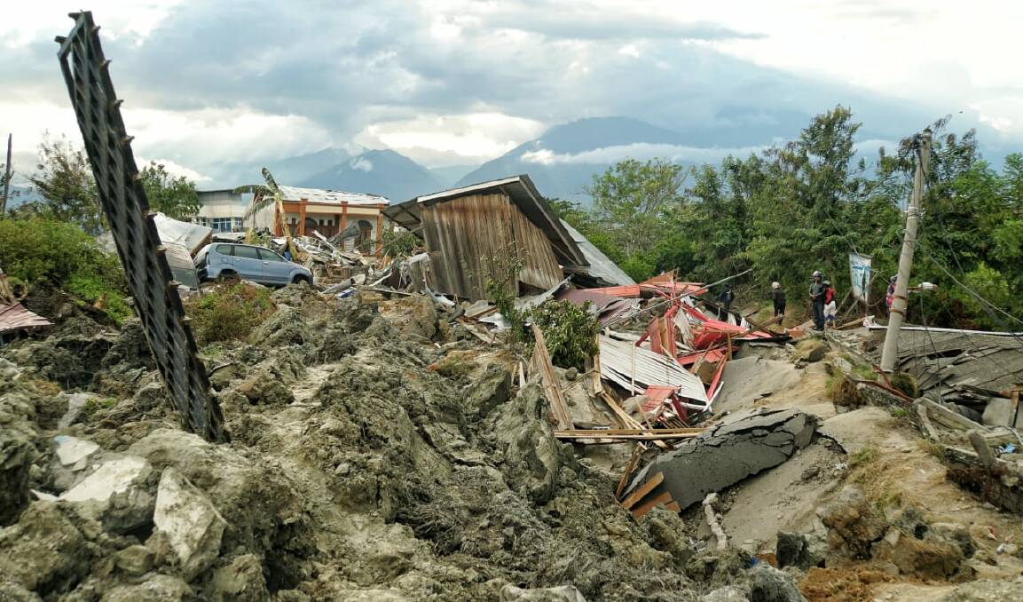 A house destroyed in Palu. Photo: Amilia Rosa