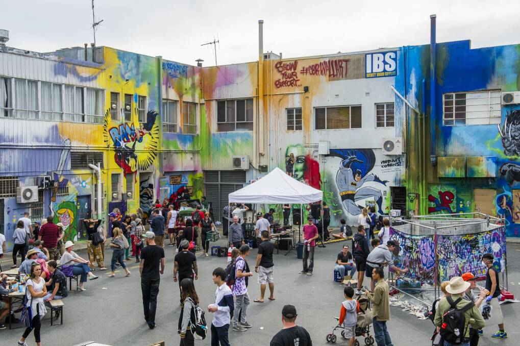 The CBD Forum will discuss how to enliven the city. The Tocumwal Lane Street Party brightened a pocket of the CBD earlier this year. Photo: Rohan Thomson