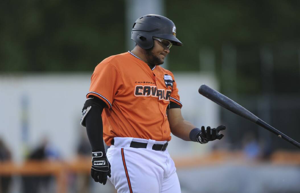 Cavalry first baseman Boss Moanaroa has missed two games with concussion. Photo: Graham Tidy
