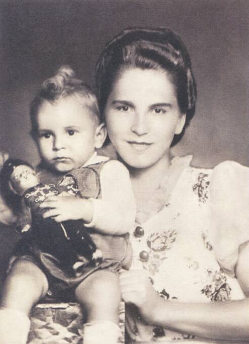 Liz's mother, Iren, with her baby son Bandi (Liz's brother Steve). Satoraljaujhely, Hungary, 1940. Photo: Supplied