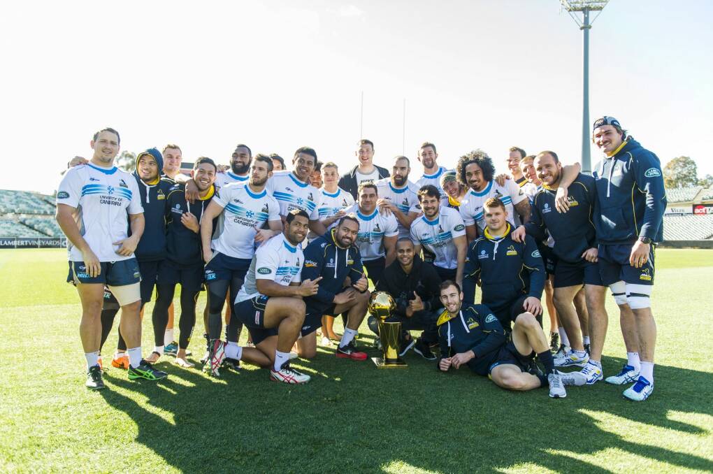 Patty Mills with the Brumbies at Canberra Stadium in 2014. Photo: Rohan Thomson
