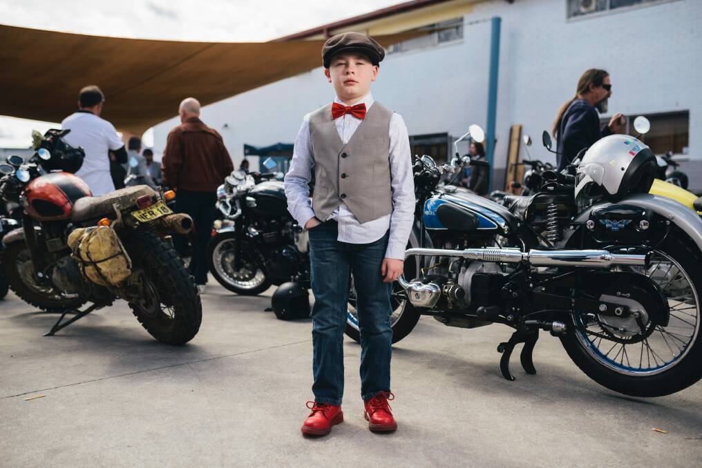 Robert Levin, of Woden, dressed dapper at the start of the Distinguished Gentleman's Ride. Photo: Rohan Thomson